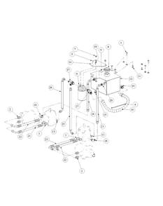 Hydro Tank And Hose Assembly Diagram and Parts List for M60-KW 53BB5D8X750-25HP-OHV Cub Cadet Lawn Tractor